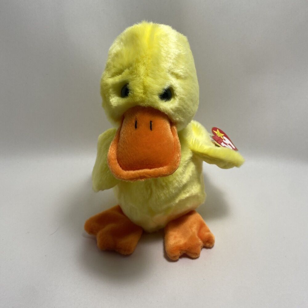 Ty Classic Quackers the Yellow Duck 2000 EUC With  Paper Hang Tag
